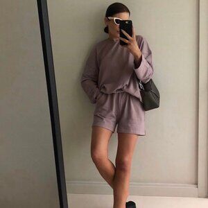 The Frankie Shop Jaimie Set Women’s Sz M in Cream/White 100% Cotton